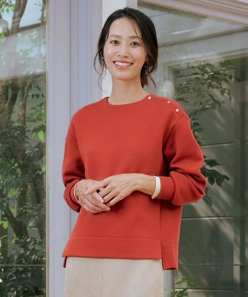 L size ONWARD(大きいサイズ)/エルサイズオンワード ダンボールジャージー プルオーバー オレンジ系 T15