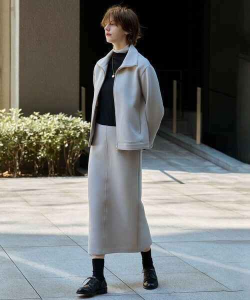 L size ONWARD(大きいサイズ) / エルサイズオンワード パーカー | 【WEB限定】ダンボールジャージー ハイネック ブルゾン | 詳細2