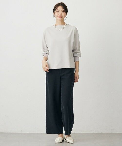 L size ONWARD(大きいサイズ) / エルサイズオンワード カットソー | ジョーゼットダンボール ボトルネック カットソー | 詳細1