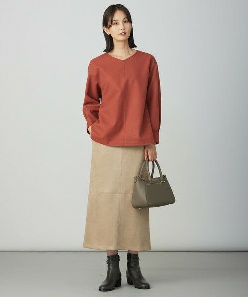 L size ONWARD(大きいサイズ) / エルサイズオンワード カットソー | メルトンジャージー Vネック カットソー | 詳細6