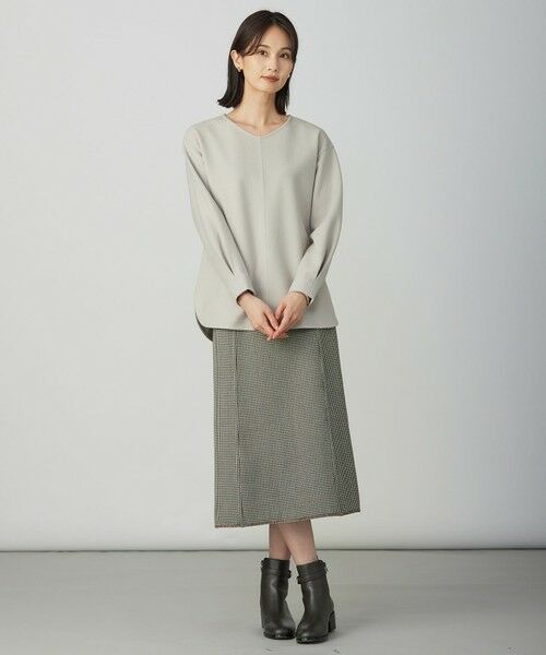 L size ONWARD(大きいサイズ) / エルサイズオンワード カットソー | メルトンジャージー Vネック カットソー | 詳細8