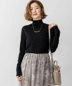 L size ONWARD(大きいサイズ) / エルサイズオンワード カットソー | 【SLOW/一部店舗限定】シアーフライス タートルネック カットソー