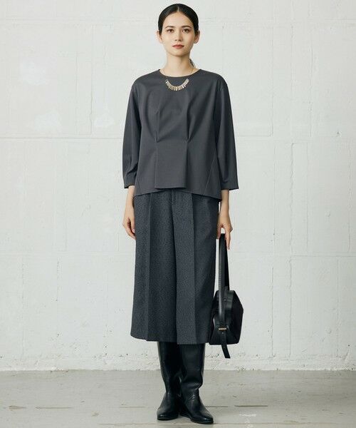 L size ONWARD(大きいサイズ) / エルサイズオンワード カットソー | クリアコットンポンチタックジャージ カットソー | 詳細3