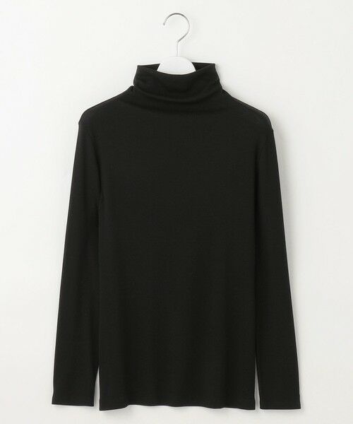 L size ONWARD(大きいサイズ)/エルサイズオンワード ベアテレコボトルネック カットソー ブラック 46 L size ONWARD(大きいサイズ)/エルサイズオンワード ベアテレコボトルネック カットソー ブラック 46