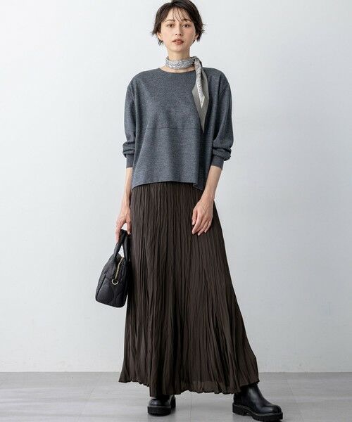 L size ONWARD(大きいサイズ) / エルサイズオンワード カットソー | 【洗える】ウールミルドジャージー フォルム カットソー | 詳細1