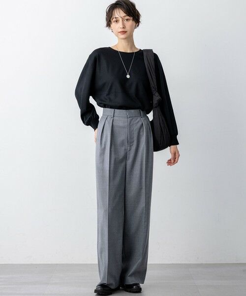 L size ONWARD(大きいサイズ) / エルサイズオンワード カットソー | 【洗える】ウールミルドジャージー フォルム カットソー | 詳細3