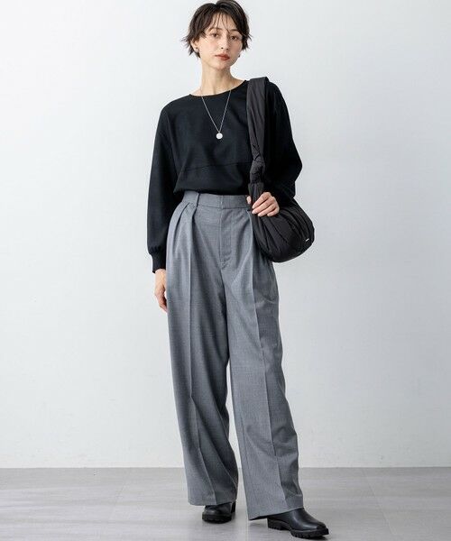 L size ONWARD(大きいサイズ) / エルサイズオンワード カットソー | 【洗える】ウールミルドジャージー フォルム カットソー | 詳細4