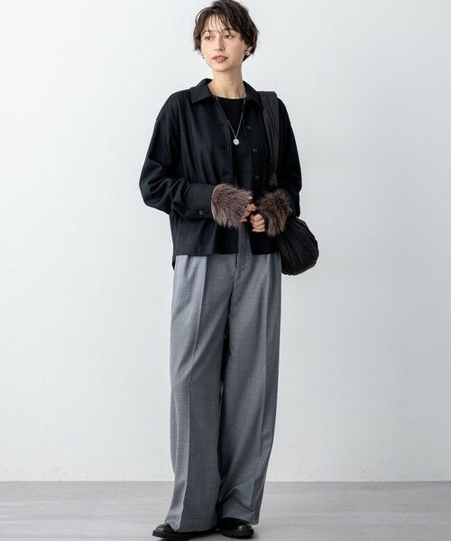 L size ONWARD(大きいサイズ) / エルサイズオンワード カットソー | 【洗える】ウールミルドジャージー フォルム カットソー | 詳細5