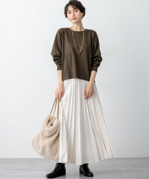 L size ONWARD(大きいサイズ) / エルサイズオンワード カットソー | 【洗える】ウールミルドジャージー フォルム カットソー | 詳細7