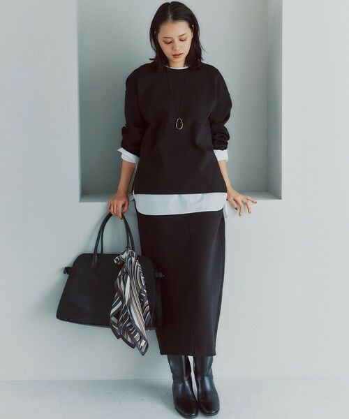 L size ONWARD(大きいサイズ) / エルサイズオンワード カットソー | 【VERY掲載/洗える】コットンエアーダンボール サイドジップ カットソー | 詳細4