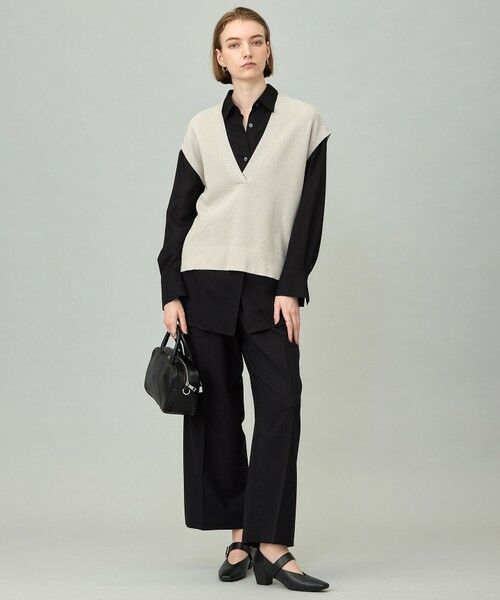 L size ONWARD(大きいサイズ) / エルサイズオンワード ベスト | 【洗える】 ウールテンセルミニブークレ ニットベスト | 詳細2