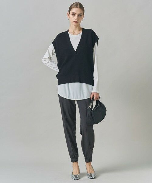 L size ONWARD(大きいサイズ) / エルサイズオンワード ベスト | 【洗える】 ウールテンセルミニブークレ ニットベスト | 詳細10