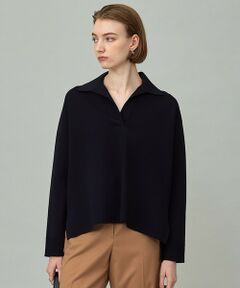 L size ONWARD(大きいサイズ) / エルサイズオンワード ニット・セーター | 【洗える】 シンセティックダブルフェイス スキッパーニットプルオーバー