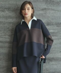 L size ONWARD(大きいサイズ) / エルサイズオンワード ニット・セーター | 【洗える】 シンセティックダブルフェイス ラガーニットプルオーバー