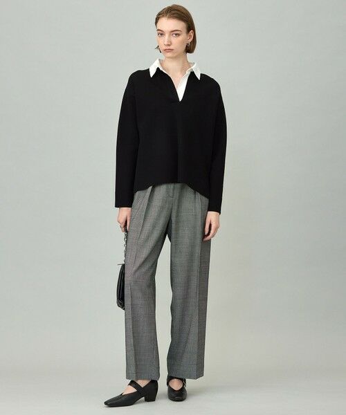 L size ONWARD(大きいサイズ) / エルサイズオンワード ニット・セーター | 【洗える】 シンセティックダブルフェイス ラガーニットプルオーバー | 詳細1