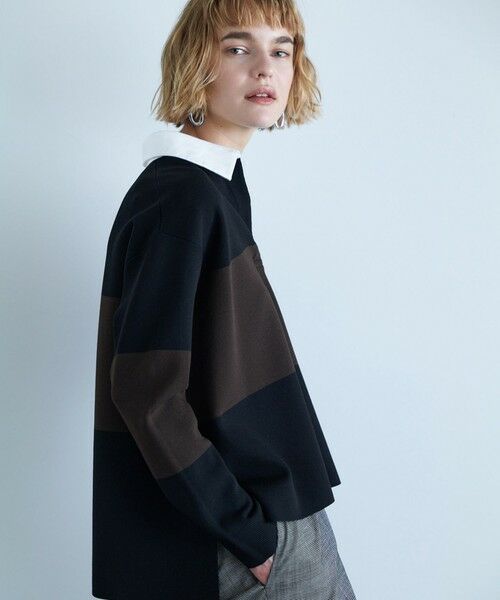 L size ONWARD(大きいサイズ) / エルサイズオンワード ニット・セーター | 【洗える】 シンセティックダブルフェイス ラガーニットプルオーバー | 詳細9