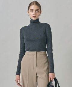 L size ONWARD(大きいサイズ) / エルサイズオンワード ニット・セーター | 【新色追加】エクストラファインメリノリブ タートルネックプルオーバー