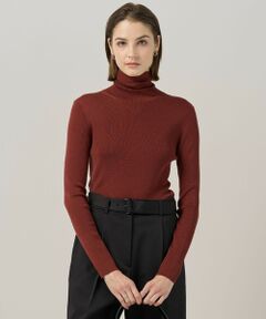 L size ONWARD(大きいサイズ) / エルサイズオンワード ニット・セーター | 【新色追加】エクストラファインメリノリブ タートルネックプルオーバー