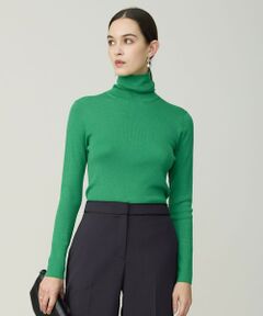 L size ONWARD(大きいサイズ) / エルサイズオンワード ニット・セーター | 【新色追加】エクストラファインメリノリブ タートルネックプルオーバー