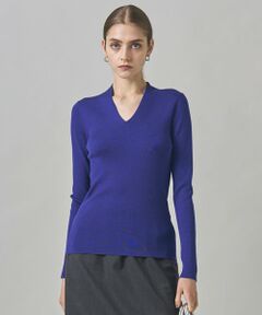 L size ONWARD(大きいサイズ) / エルサイズオンワード ニット・セーター | 【新色追加】 エクストラファインメリノリブ Vネックプルオーバー