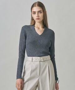 L size ONWARD(大きいサイズ) / エルサイズオンワード ニット・セーター | 【新色追加】 エクストラファインメリノリブ Vネックプルオーバー