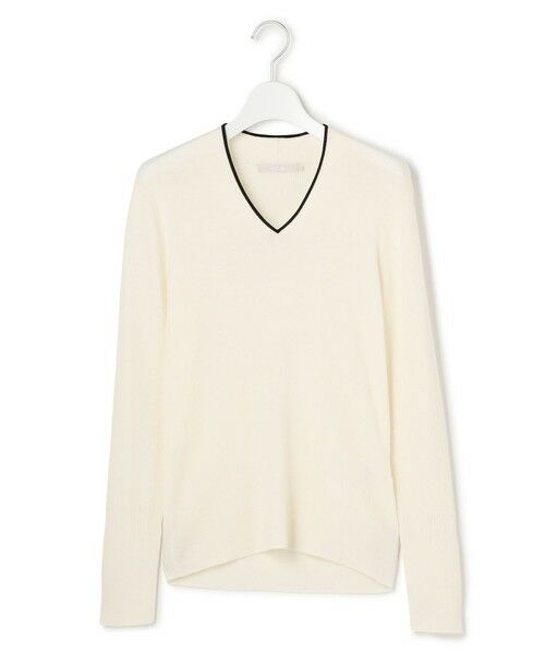 L size ONWARD(大きいサイズ) / エルサイズオンワード ニット・セーター | 【新色追加】 エクストラファインメリノリブ Vネックプルオーバー | 詳細3