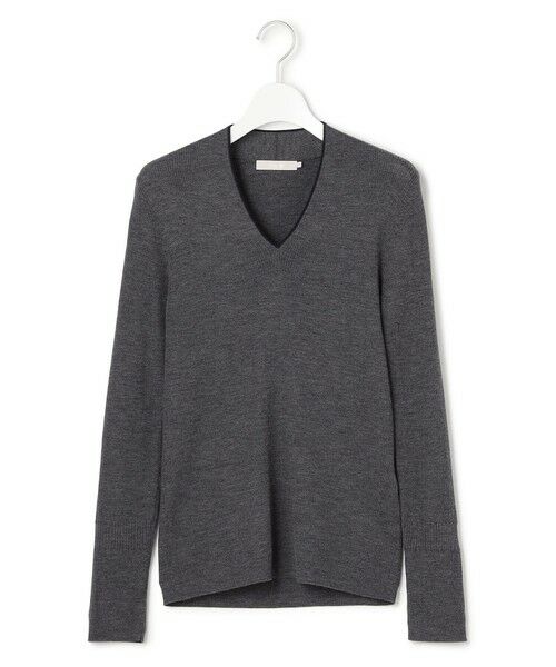L size ONWARD(大きいサイズ) / エルサイズオンワード ニット・セーター | 【新色追加】 エクストラファインメリノリブ Vネックプルオーバー | 詳細5