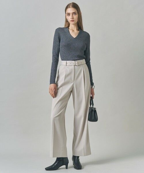 L size ONWARD(大きいサイズ) / エルサイズオンワード ニット・セーター | 【新色追加】 エクストラファインメリノリブ Vネックプルオーバー | 詳細22