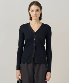 L size ONWARD(大きいサイズ) / エルサイズオンワード カーディガン・ボレロ | 【洗える】 エクストラファインメリノリブ Vネックカーディガン