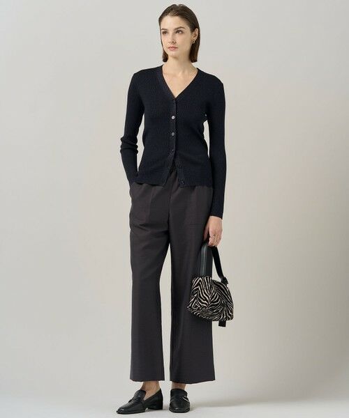 L size ONWARD(大きいサイズ) / エルサイズオンワード カーディガン・ボレロ | 【洗える】 エクストラファインメリノリブ Vネックカーディガン | 詳細10