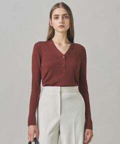 L size ONWARD(大きいサイズ) / エルサイズオンワード ニット・セーター | 【洗える】エクストラファインメリノリブ ヘンリーネック プルオーバー