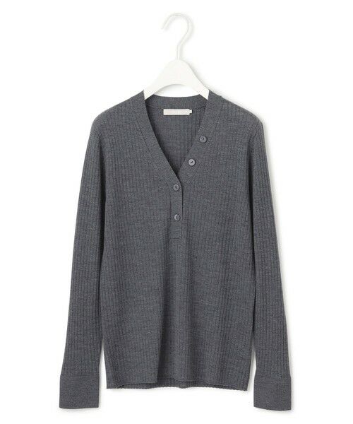 L size ONWARD(大きいサイズ) / エルサイズオンワード ニット・セーター | 【洗える】エクストラファインメリノリブ ヘンリーネック プルオーバー | 詳細3