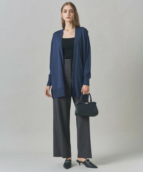 L size ONWARD(大きいサイズ) / エルサイズオンワード カーディガン・ボレロ | 【洗える】コンパクトファインウール ロングカーディガン | 詳細13