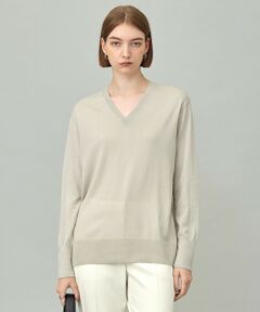 L size ONWARD(大きいサイズ) / エルサイズオンワード ニット・セーター | 【洗える】コンパクトファインウール Vネックニット