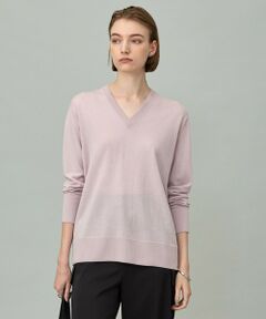 L size ONWARD(大きいサイズ) / エルサイズオンワード ニット・セーター | 【洗える】コンパクトファインウール Vネックニット