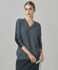 L size ONWARD(大きいサイズ) / エルサイズオンワード ニット・セーター | 【洗える】コンパクトファインウール Vネックニット