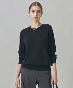 L size ONWARD(大きいサイズ) / エルサイズオンワード ニット・セーター | 【洗える】マットヴィスコースポリエステル ブロッキングニット