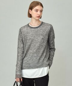 L size ONWARD(大きいサイズ) / エルサイズオンワード ニット・セーター | 【洗える】 シルキーシアーモヘヤ ニットプルオーバー