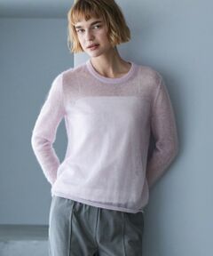 L size ONWARD(大きいサイズ) / エルサイズオンワード ニット・セーター | 【洗える】 シルキーシアーモヘヤ ニットプルオーバー