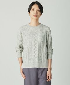 L size ONWARD(大きいサイズ) / エルサイズオンワード ニット・セーター | NEP クルーネック ケーブルニット