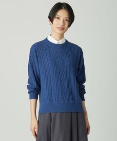 L size ONWARD(大きいサイズ) / エルサイズオンワード ニット・セーター | NEP クルーネック ケーブルニット