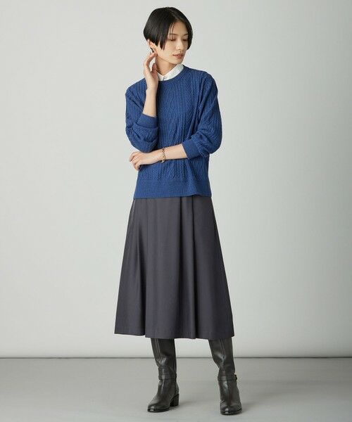 L size ONWARD(大きいサイズ) / エルサイズオンワード ニット・セーター | NEP クルーネック ケーブルニット | 詳細12