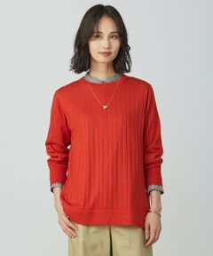 L size ONWARD(大きいサイズ) / エルサイズオンワード ニット・セーター | WORETED WOOL BLEND クルーネック ニット