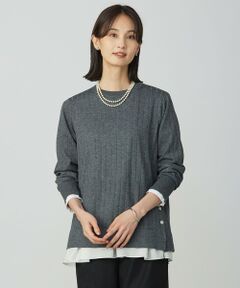 L size ONWARD(大きいサイズ) / エルサイズオンワード ニット・セーター | WORETED WOOL BLEND クルーネック ニット