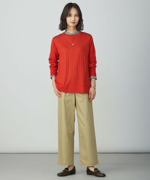 L size ONWARD(大きいサイズ) / エルサイズオンワード ニット・セーター | WORETED WOOL BLEND クルーネック ニット | 詳細1