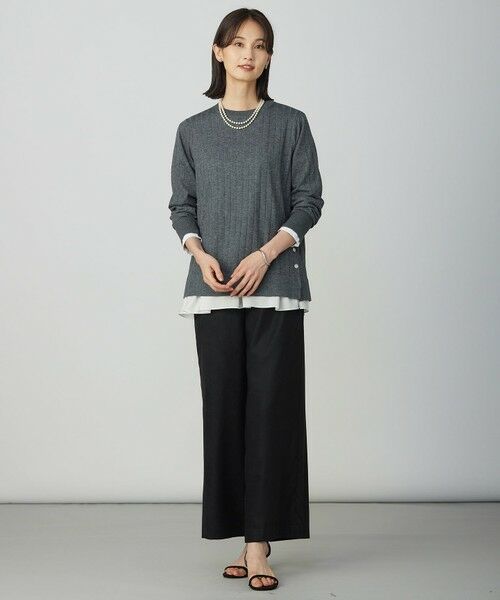 L size ONWARD(大きいサイズ) / エルサイズオンワード ニット・セーター | WORETED WOOL BLEND クルーネック ニット | 詳細10