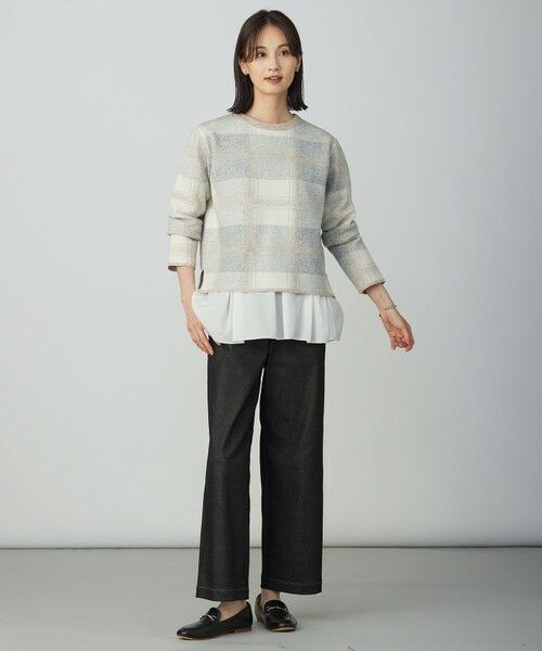 L size ONWARD(大きいサイズ) / エルサイズオンワード ニット・セーター | Wooly Stretch Plaid ニット | 詳細2