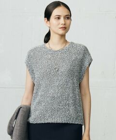 L size ONWARD(大きいサイズ) / エルサイズオンワード ベスト | 【カタログ掲載】ラメファンシーツイードニット ベスト