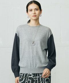 L size ONWARD(大きいサイズ) / エルサイズオンワード ニット・セーター | 【カタログ掲載】ファインウールカシミヤクルーネック ニット