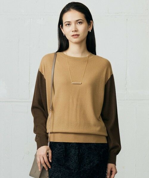 L size ONWARD(大きいサイズ)/エルサイズオンワード 【カタログ掲載・洗える】ファインウールカシミヤクルーネック ニット キャメル系 44 L size ONWARD(大きいサイズ)/エルサイズオンワード 【カタログ掲載・洗える】ファインウールカシミヤクルーネック ニット キャメル系 44